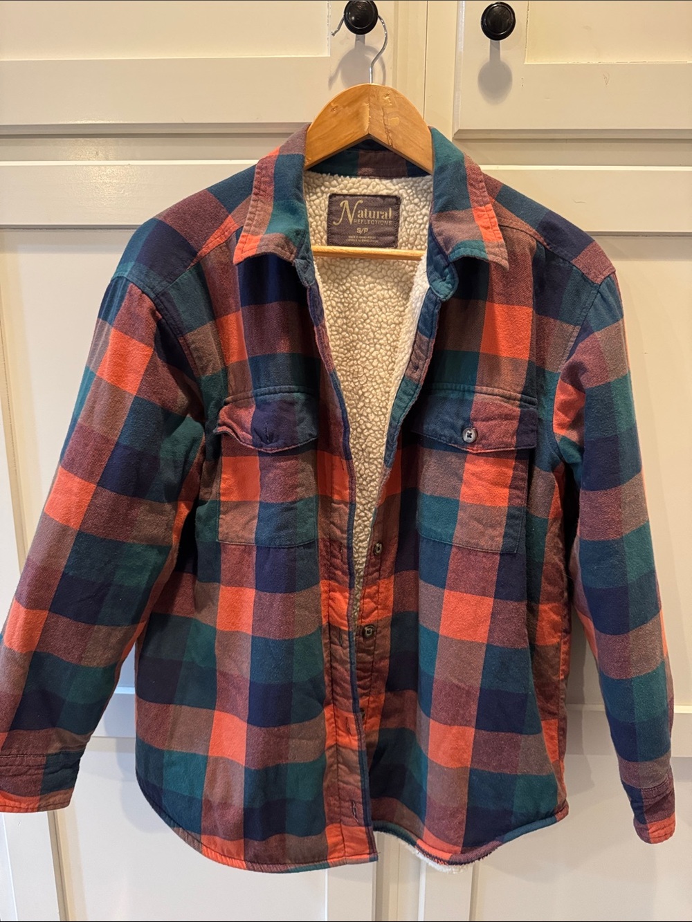 Natural Reflections Women's Plaid Shirt Jacket - Red & Green & Navy